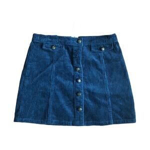 GYMBOREE Blue Corduroy A-Line Button Closure Pockets Skirt Girl’s Size 10 NWT